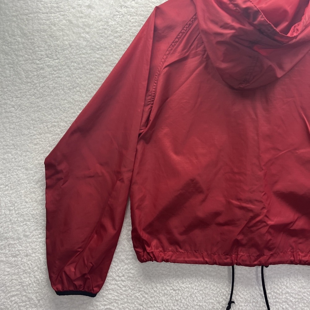 Gap Windbreaker Womens Small Red Long Sleeve Zip Up Hooded Packable Chore Grunge - Picture 12 of 16